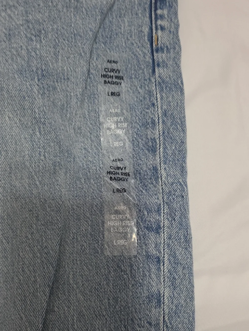 Light Wash Distressed Curvy High Rise Baggy Jeans Womens Size Large Regular - Picture 7 of 11